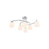 Modern Chrome Chandelier, 32 cm Length, 51 cm Diameter | Metal Body, Glass Cap, 6 x E14 Max 4W | Elegant Scandinavian Design for Stylish Interiors
