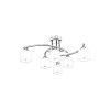 Modern Chrome Chandelier, 32 cm Length, 51 cm Diameter | Metal Body, Glass Cap, 6 x E14 Max 4W | Elegant Scandinavian Design for Stylish Interiors