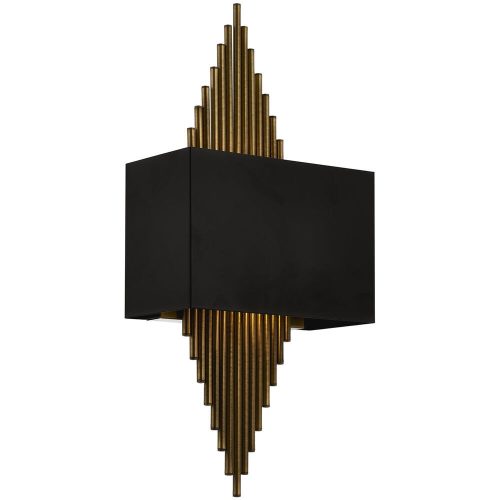 Modern Wall Lamp, Black & Gold, 58 cm Length, E14 Socket Max 4W, IP20, Stylish Metal Body | Perfect for Glam & Industrial Decor