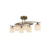 Elegant Industrial Chandelier, Antiquation Copper Finish, 75 x 30 cm | Metal Body, Glass Cap, 6 x E14 Sockets, IP20 | Perfect for Modern Glam Spaces