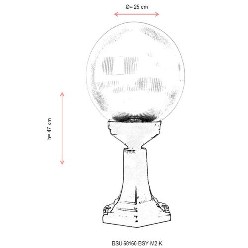 Opviq, 685AVN1146, Modern Outdoor Wall Lamp, Black ABS Housing, 47cm Length, 25cm Diameter, E27 Socket, IP65 Waterproof | Stylish industrial design for terraces and gardens