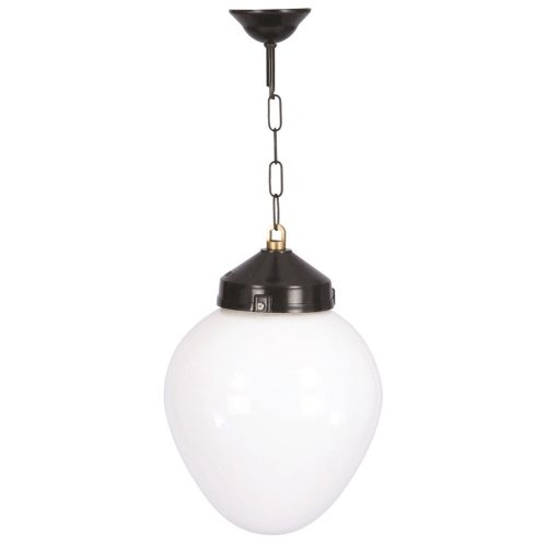 Elegant Outdoor Chandelier, Black & White, 50 cm Length, 25 cm Diameter | ABS Body, Acrylic Cap, E27 Max 40W, IP65 | Perfect for Traditional & Industrial Spaces