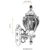 Outdoor Wall Lamp, Black ABS Body, 47 cm Length, E27 Max 40W, IP65 Waterproof, 27 x 20 cm | Traditional American Design for Nostalgic Charm