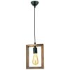 Industrial Chandelier, Walnut & Black, 18 cm | 100% Hornbeam & Metal | Adjustable Height (27-70 cm) | E27 Socket, Max 40W | Stylish Lighting for Modern Spaces