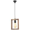 Industrial Chandelier, Walnut & Black, 18 cm | 100% Hornbeam & Metal | Adjustable Height (27-70 cm) | E27 Socket, Max 40W | Stylish Lighting for Modern Spaces
