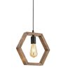 Industrial Chandelier, Adjustable Height 30-70 cm, 25 cm Size, 100% Hornbeam & Metal, E27 Max 40W, Walnut & Black | Stylish Lighting for Modern Spaces