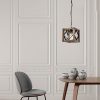 Elegant Adjustable Chandelier, 100% Hornbeam & Metal, 20-50 cm Height, E27 Socket, Walnut & Black | Modern Rustic Design for Home Décor