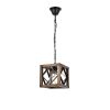 Elegant Adjustable Chandelier, 100% Hornbeam & Metal, 20-50 cm Height, E27 Socket, Walnut & Black | Modern Rustic Design for Home Décor
