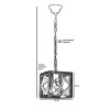 Elegant Adjustable Chandelier, 100% Hornbeam & Metal, 20-50 cm Height, E27 Socket, Walnut & Black | Modern Rustic Design for Home Décor