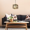 Opviq, 890BCN1109, Elegant Adjustable Chandelier, 100% Hornbeam & Metal, 20-50 cm Height, E27 Socket, Walnut & Black | Modern Rustic Design for Home Décor