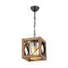 Opviq, 890BCN1109, Elegant Adjustable Chandelier, 100% Hornbeam & Metal, 20-50 cm Height, E27 Socket, Walnut & Black | Modern Rustic Design for Home Décor