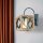 Stylish Wall Lamp, 30 cm Height, Walnut & Black, E27 Max 40W | 100% FIR TREE & Metal Frame | Modern Cubism/Surrealism Design for Rustic Spaces