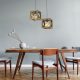 Elegant Chandelier, Adjustable Height 70 cm, Walnut & Black, 30 cm Diameter | 100% Hornbeam & Metal | Modern Rustic Design for Home Décor