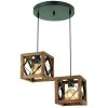 Elegant Chandelier, Adjustable Height 70 cm, Walnut & Black, 30 cm Diameter | 100% Hornbeam & Metal | Modern Rustic Design for Home Décor