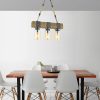 Nostalgic Rustic Chandelier, 70 cm Height, Walnut & Black, Adjustable E27 Socket (Max 40W) | 100% FIR TREE & Metal Frame | Elegant Lighting for Home
