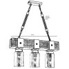 Nostalgic Rustic Chandelier, 70 cm Height, Walnut & Black, Adjustable E27 Socket (Max 40W) | 100% FIR TREE & Metal Frame | Elegant Lighting for Home