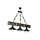 Industrial Chandelier, Adjustable Height 75 cm, Walnut & Black, 70 x 20 cm | 100% Hornbeam & Metal Frame | E27 Max 40W | Stylish Lighting for Modern Spaces