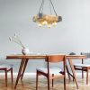 Rustic Chandelier, 100% Hornbeam & Metal, Adjustable Height 70 cm, 50 x 30 cm, E27 Max 40W, Walnut & Black | Elegant Lighting for Modern Spaces