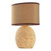 Elegant Brown Table Lamp, Porcelain Body, 25 cm Diameter, 38 cm Height | Assembled, Energy Saving E27 Socket, IP20 | Perfect for Home & Office Decor