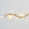 Elegant Gold & White Chandelier, Metal Body with Opal Glass Cap, 115 x 32 x 12 cm | 4 x 5W G9 Sockets | Perfect for Modern Living Spaces