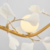 Elegant Gold & White Chandelier, Metal Body with Opal Glass Cap, 115 x 32 x 12 cm | 4 x 5W G9 Sockets | Perfect for Modern Living Spaces