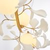 Elegant Gold & White Chandelier, Metal Body with Opal Glass Cap, 115 x 32 x 12 cm | 4 x 5W G9 Sockets | Perfect for Modern Living Spaces