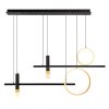 Elegant Black & Gold Chandelier, 115 cm Wide, 120 cm High | Metal Body, Acrylic, 65W LED, 3000K, Assembled | Perfect for Modern Living Spaces
