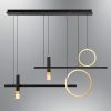 Elegant Black & Gold Chandelier, 115 cm Wide, 120 cm High | Metal Body, Acrylic, 65W LED, 3000K, Assembled | Perfect for Modern Living Spaces
