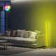 Modern Floor Lamp with Aluminium Body, 120 cm Height, Black Electrostatic Coating, 120 cm LED Strip, Type C Socket, A+ Energy Efficient | Stylish & Functional Lighting