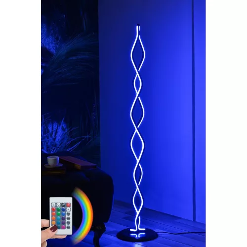 Opviq, 509CRL1119, Modern abstract floor lamp, 120 cm high, 100% aluminium, remote control, 16 colors and 4 modes, A+ energy rating, 25 x 25 cm, stylish and functional lighting
