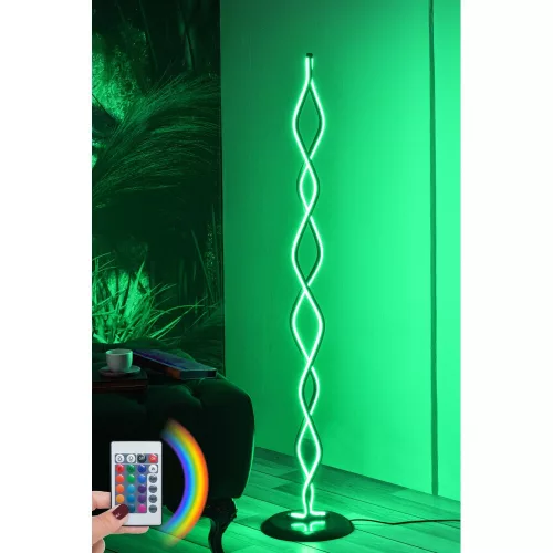 Opviq, 509CRL1119, Modern abstract floor lamp, 120 cm high, 100% aluminium, remote control, 16 colors and 4 modes, A+ energy rating, 25 x 25 cm, stylish and functional lighting