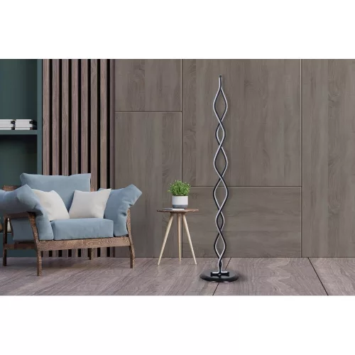 Opviq, 509CRL1119, Modern abstract floor lamp, 120 cm high, 100% aluminium, remote control, 16 colors and 4 modes, A+ energy rating, 25 x 25 cm, stylish and functional lighting