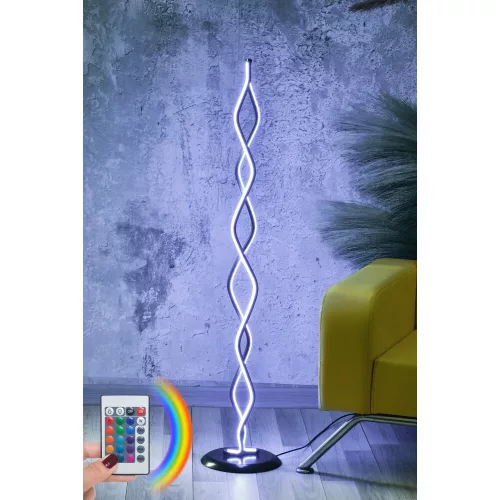 Opviq, 509CRL1119, Modern abstract floor lamp, 120 cm high, 100% aluminium, remote control, 16 colors and 4 modes, A+ energy rating, 25 x 25 cm, stylish and functional lighting