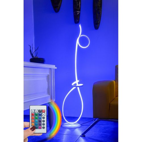 Opviq, 509CRL1105, Modern floor lamp with remote control, 120 cm high, 100% aluminum, 16 colors and 4 modes, A+ energy rating, abstract design, perfect for home and hotel