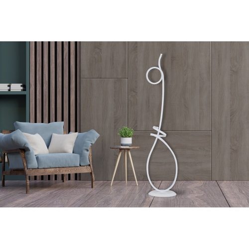 Opviq, 509CRL1105, Modern floor lamp with remote control, 120 cm high, 100% aluminum, 16 colors and 4 modes, A+ energy rating, abstract design, perfect for home and hotel