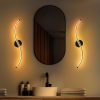 Stylish Black Wall Lamp, Metal Body, 67 cm Height | Integral LED 16W 3000K | Perfect for Modern Decor, IP20 Rated, Sleek Design for Any Room