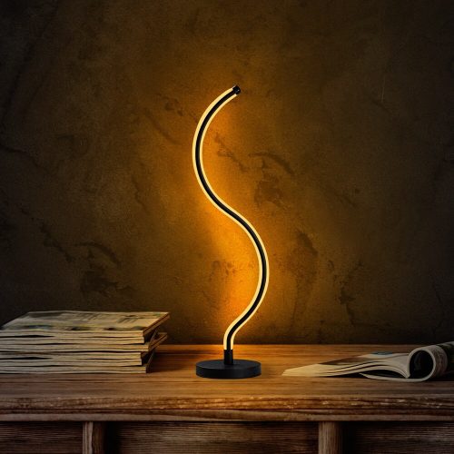 Elegant Black Table Lamp, Metal Body, 57 cm Height, 13 cm Base, 16W LED 3000K, 80 CRI, 200 cm Cable, On/Off Switch | Perfect for Modern Decor