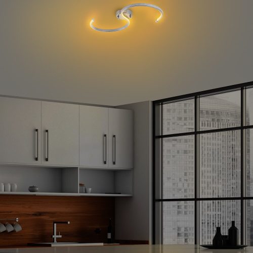 Elegant Chrome Chandelier, Metal Body, 25 cm Width x 51 cm Height | SMD LED 16W 3000K | Stylish Lighting for Modern Home Décor