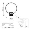 Stylish Black Wall Lamp, Metal Body, 30x36x9 cm | IP20, 12W LED 3000K, 200 cm Cable | Modern Design for Home & Office Lighting