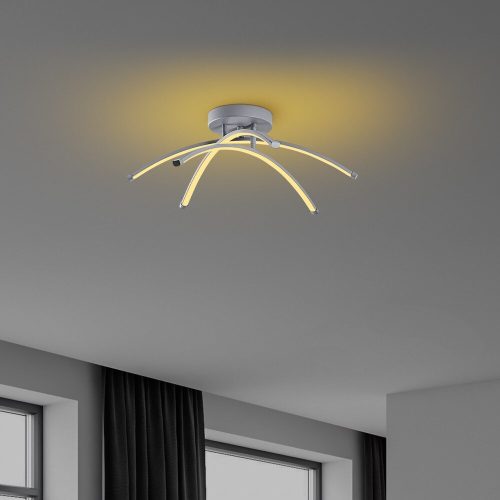 Elegant Grey Chandelier, Metal Body, 57 cm Width, 20 cm Height | SMD LED 28W 3000K | Stylish Lighting for Modern Home Décor & Ambiance