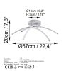 Elegant Grey Chandelier, Metal Body, 57 cm Width, 20 cm Height | SMD LED 28W 3000K | Stylish Lighting for Modern Home Décor & Ambiance