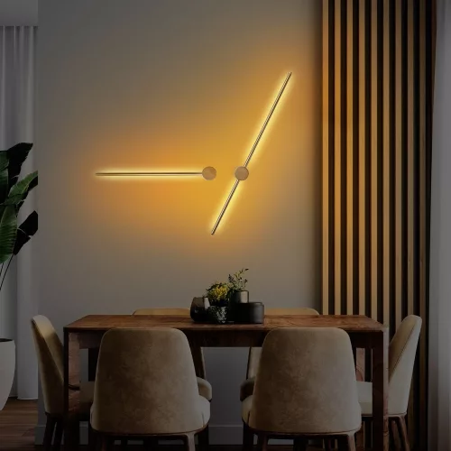 Opviq, 119FRS1164, Stylish gray wall lamp, metal housing, 91x10x7 cm and 62x10x7 cm | LED 13W and 8W, IP20 | Modern design for home and office lighting
