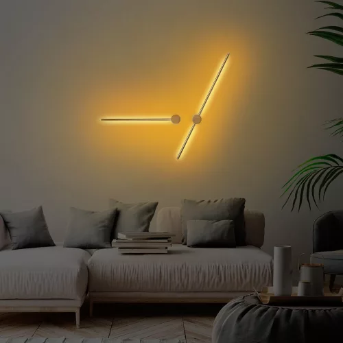 Opviq, 119FRS1164, Stylish gray wall lamp, metal housing, 91x10x7 cm and 62x10x7 cm | LED 13W and 8W, IP20 | Modern design for home and office lighting