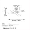 Elegant Chrome Chandelier, Metal Body, 61 x 22 x 61 cm | SMD LED 28W 3000K | Stylish Lighting for Modern Home Décor & Ambiance