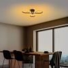 Elegant Black Chandelier, Metal Body, 68 cm Width, 14 cm Height | SMD LED 3 x 11W 3000K | Stylish Lighting for Modern Home Décor