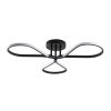 Elegant Black Chandelier, Metal Body, 68 cm Width, 14 cm Height | SMD LED 3 x 11W 3000K | Stylish Lighting for Modern Home Décor
