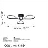 Elegant Black Chandelier, Metal Body, 68 cm Width, 14 cm Height | SMD LED 3 x 11W 3000K | Stylish Lighting for Modern Home Décor