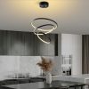 Elegant Black Chandelier, Metal Body, 50 cm Width x 80 cm Height | SMD LED 28W 3000K | Stylish Lighting for Modern Home Decor & Ambiance
