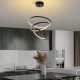 Elegant Black Chandelier, Metal Body, 50 cm Width x 80 cm Height | SMD LED 28W 3000K | Stylish Lighting for Modern Home Decor & Ambiance