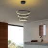 Elegant Black Chandelier, Metal Body, 50 cm Width x 80 cm Height | SMD LED 28W 3000K | Stylish Lighting for Modern Home Decor & Ambiance